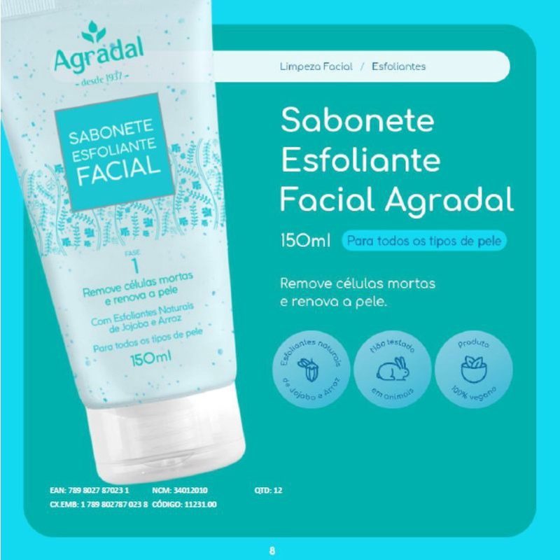 Sabonete Esfoliante Facial de Arroz da Agradal - O melhor para a pele sensível.